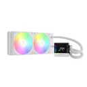 GAMDIAS CHIONE E4 240mm AIO Liquid CPU Cooler, Real-Time Digital Display Patented PWM Pump, 2 x 120mm Easy Cable Management Daisy Chained Fans w/ ARGB Sync, Intel LGA 1851/ 1700/ 1200；AMD AM5/ AM4, White