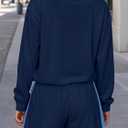 Fisoew Womens 2 Piece Outfits Quarter Zip Sweatshirt Shorts Sets Sweatsuits, XXL