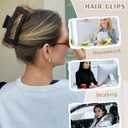 3Pcs Silicone Hair Clips Flexible Claw Clips for Women Cloud Clip Bendable Large Hair Claw Clip (5.12" Square - Khaki + Coffee + Black)