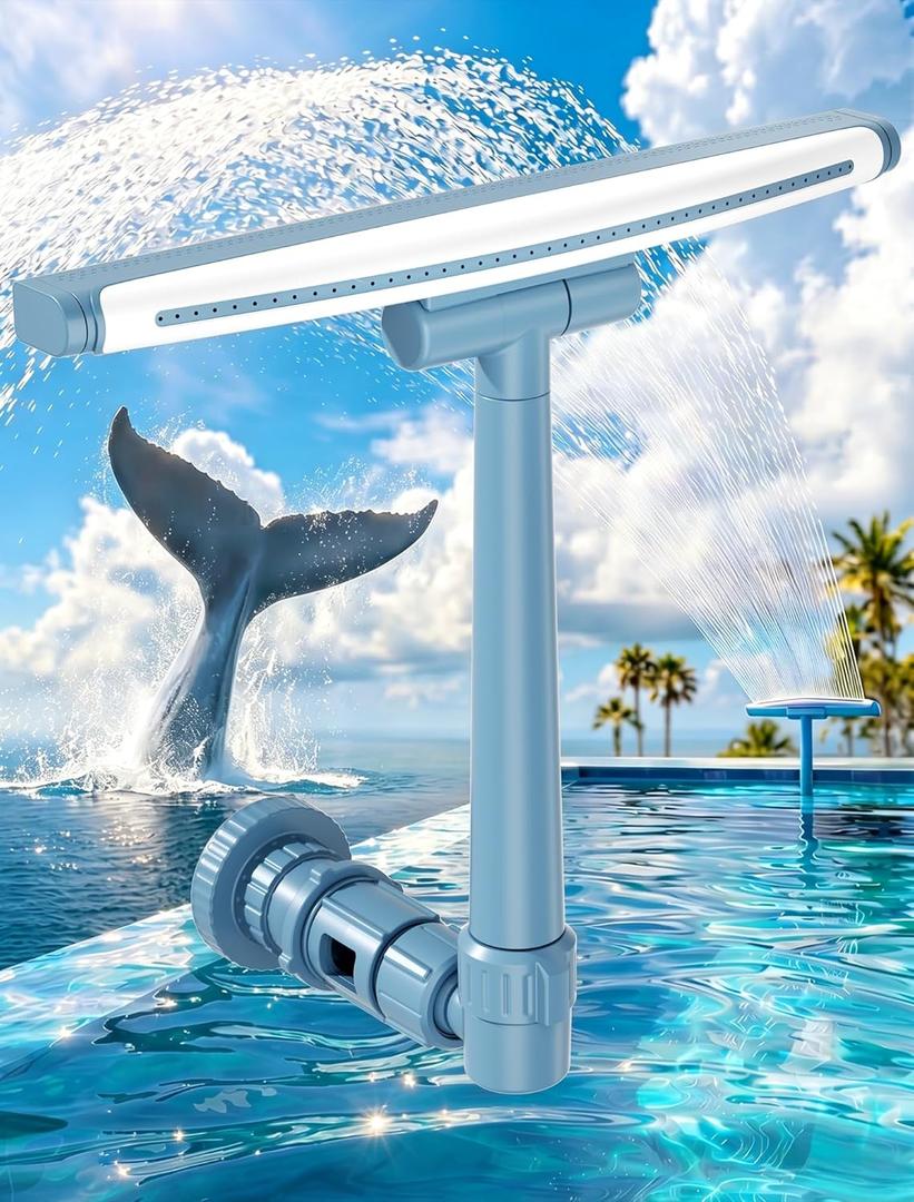 [Patented] POOLHOUR 2026 Upgrade Height Pool Fountain for Above Gound and Inground Pools, Adjustable Pool Sprinkler Fountain, Wide Width Spray Pool Waterfall, Cooling Swimming Pool Accessories