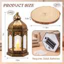 12 Set 7" Wedding Lantern with LED and 7-8" Wood Slice,Brown