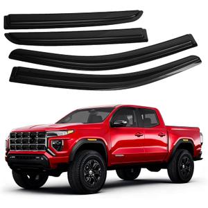 Canvcle Window Visors Rain Guards for 2023-2025 2026 Chevrolet/Chevy Colorado/GMC Canyon Crew Cab Accessories, Outside-Mount Tape-On Side Window Wind Deflectors Vent Visors Shades Rainproof 4PCS