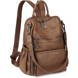 Uromee Travel Backpack Purse for Women Vegan Leather Ladies Fashion Tassel Shoulder Bag Convertible