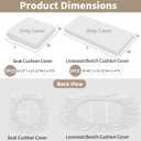 3 Pack Outdoor Cushion Covers Replacement, Waterproof Stretch Patio Seat Slipcovers Fit for 4-Seater Wicker Rattan Conversation Set Loveseat Chair Furniture, Cover Only, White