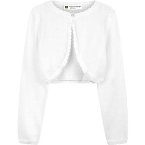 BlackButterfly Girls Long Sleeve Sparkle Cardigan Childrens Kids Bolero Shrug (13-14 Years, White - Holographic Sparkle)