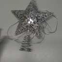 YAUNGEL Christmas Tree Topper, Star Tree Topper with 40 LED and Remote Control Battery Operated Warm Lights Treetop Christmas Decorations, Indoor Home Decor, 10IN Silver