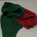 SlowTon Dog Knitted Scarf, 2 Pack Dog Warm Bandanas, Christmas Winter Holiday Decoration Scarf for Small Medium Large Dogs (Red, Green)