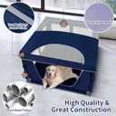 Dog Kitten Playpen with Play Pen Cover for Cat Indoor, 41 x41 x25.5 Puppy Playpen for Small Pet with See-Through Topper Proof Enclosed Door Dog Pen, Sturdy Warm Protable Play Pen for Cat (Royal Blue)
