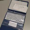 Harvopu Compatible with iPad Air 11 Inch & Air 5th/ Air 4th Generation Case with Keyboard - Multi-Touch Trackpad, 7-Color Backlit, Detachable Folio Keyboard Cover for Air 11-inch M4/M3/M2 (Navy Blue)