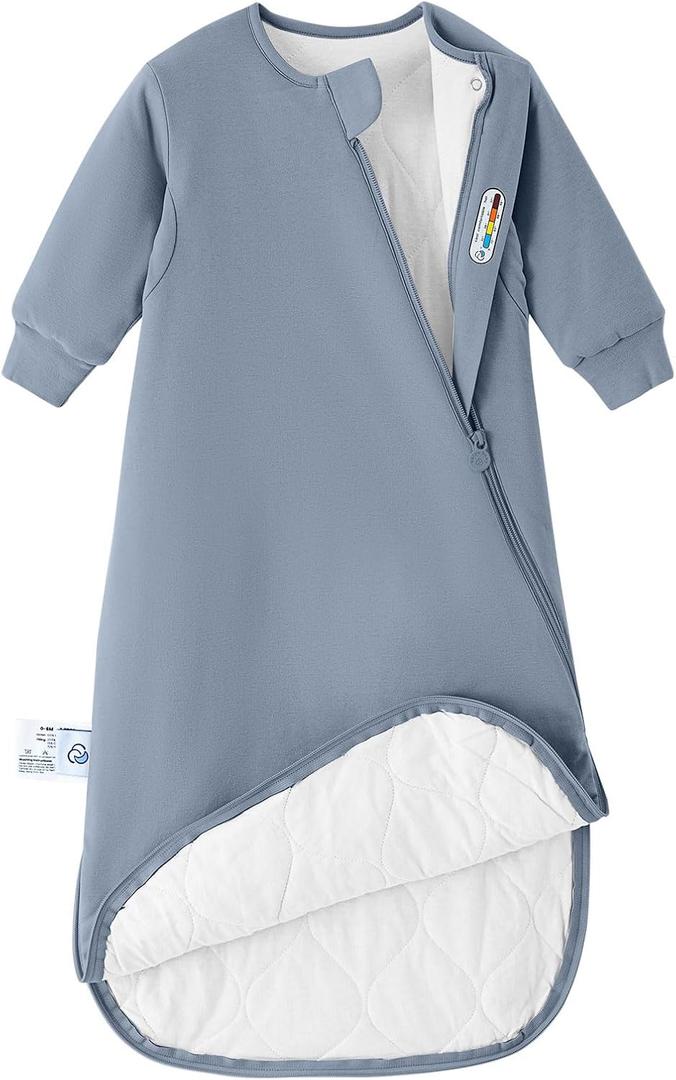 kaiya baby Unisex Sleeping Bag for Babies and Toddlers 2.5 Tog Sleep Sack, Long Sleeve Sleep Sack, Wearable Blanket Baby (0-6M, Flint Stone)