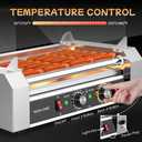 Leconchef Hot dog roller machine Commercial Grade Stainless Steel Electric 24 Hot Dog 7 Roller Grill Cooker Machine with Detachable Glass CoverDust cover and LED Lights, 1200-Watts