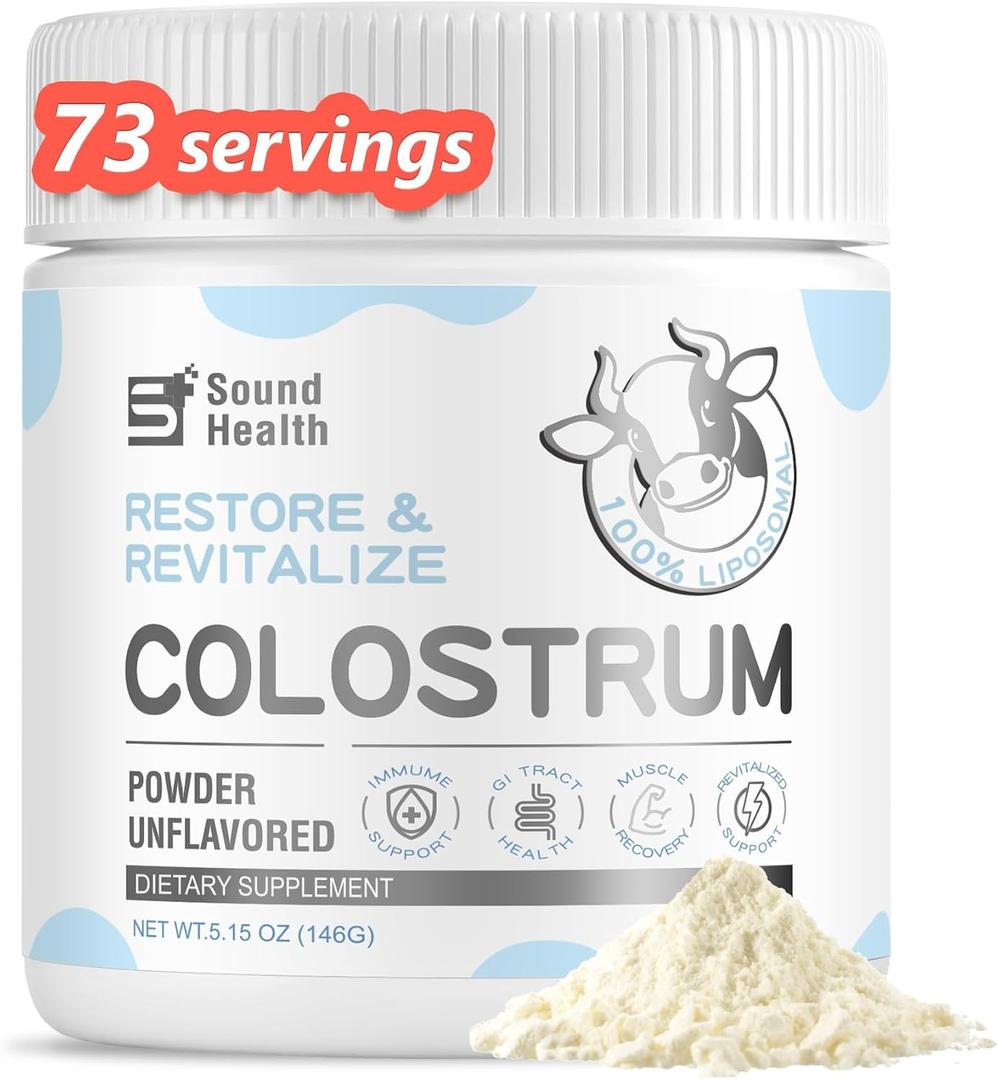 Colostrum Supplement Powder for Humans - Organic Bovine Colostrum Supplement for Gut Health, Hair Growth, Beauty, and Immune Support - Unflavored (73 Servings) BB:  05/15/2028