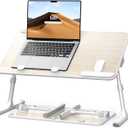 Laptop Desk for Bed, SAIJI Lap Desks Bed Trays for Eating Writing, Adjustable Computer Laptop Stand, Foldable Lap Table in Sofa and Couch23.6 x 13Teak