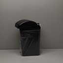 Hespama Slim Trash Can, 14L Black Swing Lid Garbage Bin for Narrow Space