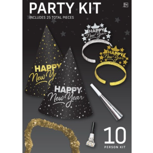 Amscan Shooting Stars New Year's Party Kit For 10 Person, 25 pieces