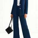 KIRUNDO Womens Suits 2 Piece Set Business Casual Blazer Jacket Wide Leg Dress Pants Suits Professional Work Office Outfits, Small