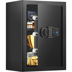 2.8 Cuft Home Safes Water and Fireproof, Digital Home Security Safe Box with Digital Keypad, Spare Keys and Alarm System, Fireproof Safe for Home Document Money Valuables