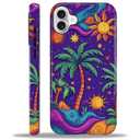 Yesad Case for iPhone 16 Plus, Hybrid 2-Layer Case, Shockproof Military-Grade Protection Durable Anti-Scratch Phone Case for Woman Man Boy Girl, Palm Trees Stars Sun