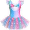 Zaclotre Girls Ballet Ruffle Short Sleeve Skirted Leotards with Tutus Skirt Dance Dress Ballerina Outfits