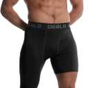 OEBLD Single Leg 3/4 Compression Tights, Unisex Sports Compression Pants, Basketball Leg Sleeves (Black, S)