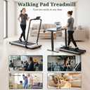 Walking Pad Treadmill, 3 in 1 Portable Under Desk Treadmills for Home Small Space, Quiet Compact Folding Treadmill with Remote Control, 320 LBS Capacity, Glossy Silver