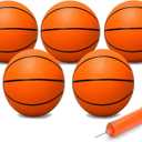 9" Mini Basketball for Indoor Mini Basketball Hoop, Replacement Basketballs Soft Ball for Inflatable Pool, Pool Beach Sandbox Outdoor Sports Gift Pack for Toddler kids Adults, 5 PCS (with Pump)