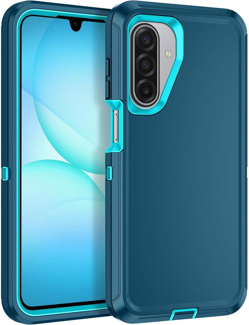 for Samsung Galaxy A17 Case [Shockproof] [3-Layer][Military-Grade] Full Body Protection Rugged Heavy Duty Cover Case for Galaxy A17 5G,Turquoise