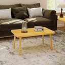 Square Coffee Table Low Table with 4 Solid Wood Sturdy Legs,Floor Table Desk for Sitting on The Floor,19.7"D x 31.5"W x 16"H Inches,Living Room/Toy room Furniture,Rental house Furniture(Natural)