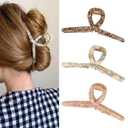 Big Butterfly Hair Accessories - 4.7" Acetate & Metal Clips for Women's Long, Thick Hair - 3 Pcs 