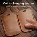 Leather Key Fob Cover with Keychain Compatible with Loniq 6 Grandeur GN7 KONA Santa fe Elantra (Blue)