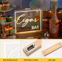Hoolerry LED Acrylic Bar Table Sign 8" x 10" Neon Acrylic Table Centerpiece, Snack Candy Bar Centerpiece with Stand White Text for Dessert Flower Room Decor