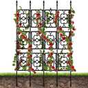 4 Sets Garden Trellis for Climbing Plants, Kalolary 5.5FT Plastic Love Screen Plant Trellis Frame for Potted Plants Rustproof Thicken Cucumber Trellis Stand for Vines Flowers Vegetable Indoor Outdoor
