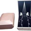 2Pcs LED Pendant Necklace Box Stud Earring Jewelry Gift Box Diamond Jewelry Display Case for Proposal Valentine's Day Wedding Anniversary Birthday (Gold)
