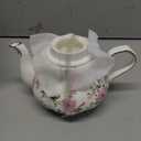 Flower Ceramic Teapot,22oz Porcelain Tea pot for Tea Coffee Milk for Office Home Men Women as Gift (Green)