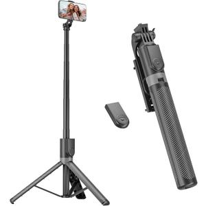 71'' Phone Tripod & Selfie Stick, Portable All in One Extendable Cell Phone Tripod Stand, with Wireless Remote Control for iPhone/Samsung/Android/Camera (180cm)