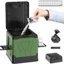 Collapsible Portable Toilet for Camping, Travel, Outdoor, Car, RV & Emergency Use, Potty with Paper Holder for Adults & Kids (Green)