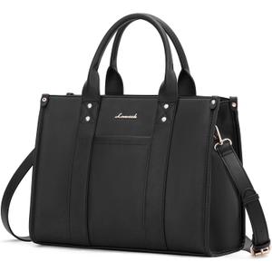 LOVEVOOK Purse for Women Leather Tote Bag Purse and Handbags, Satchel Shoulder Crossbody Top Handle Bags with Zipper (Vegan Leather-black)