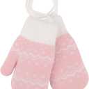 Kids-Winter-Mittens Kintted-Stretchy-Warm-Golves Cold Weather Outdoor Thermal-Accessories for 3-5 Years Boys Girls (Pink)