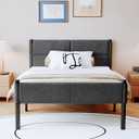 Metal Bed Frame,14Inch Twin Size Bed Frame with Storage Space,Heavy Duty Sturdy Mattress Foundation,Easy Assembly,No Box Spring Needed,Twin Grey