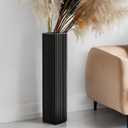 27.5 Inch Tall Floor Vase, Modern Black Resin Vase for Living Room Decor, Waterproof Sturdy Design, Elegant Home Office Decoration