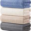 ECOLOOK 4 Pack Microfiber Bath Towels, 31 x 63 inches Extra Large Bath Towel Set, Super Soft Highly Absorbent Bath Towels Set of 4, Quick Dry Lightweight Bathroom Towels for Spa, Pool, Gym, Multicolor