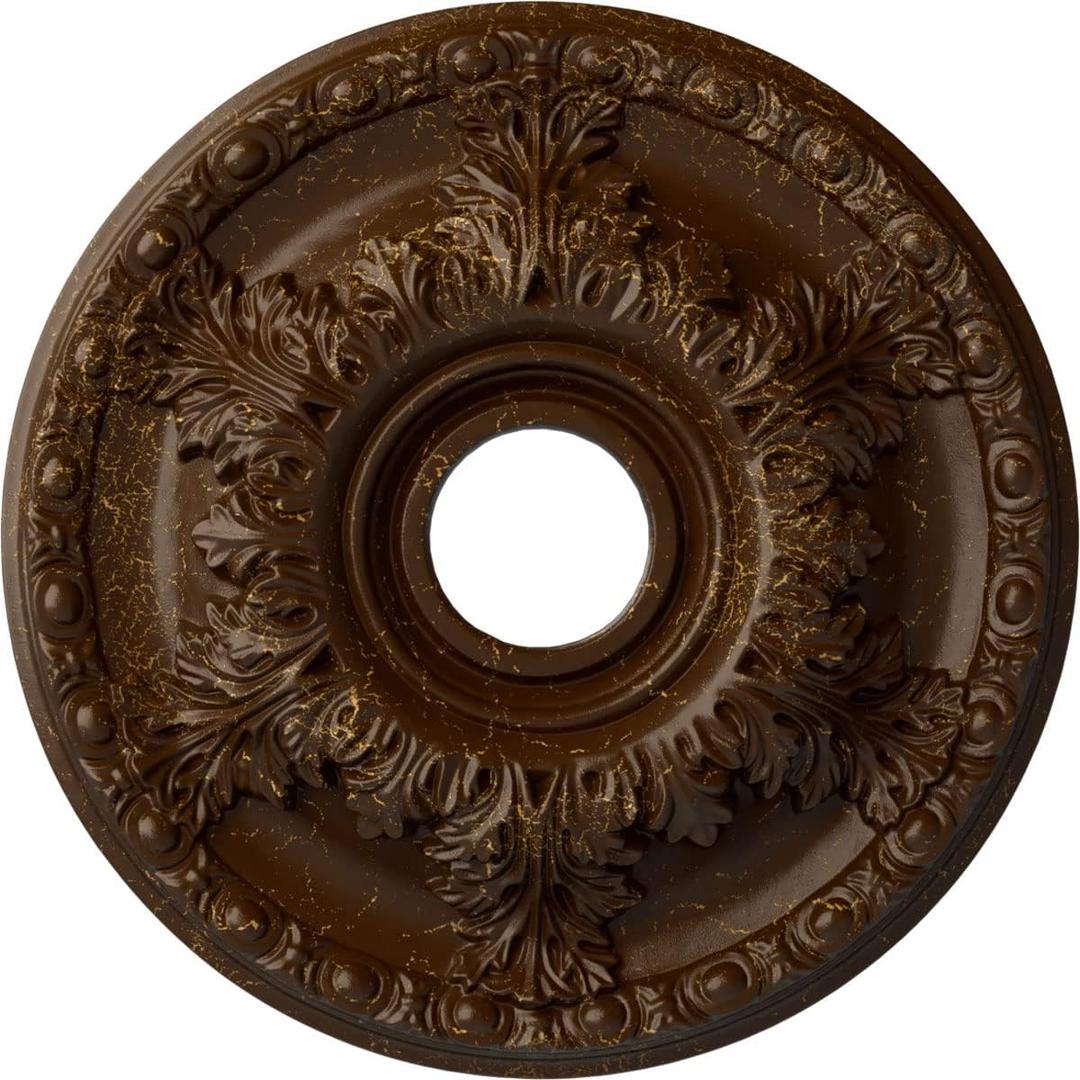 Ekena Millwork CM18GARBC Granada Ceiling Medallion, Root Beer Crackle