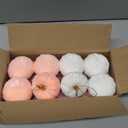 Winlyn 12 Pcs Small Rustic Faux Velvet Pumpkins Decorative Blush Coral Pink Peach Ivory Fabric Foam Pumpkins 3" for Fall Wedding Bbay Shower Thanksgiving Halloween Table Centerpiece Dcor