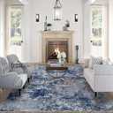 8x10 Area Rugs for Living Room: Large Machine Washable Area Rug with Non Slip Backing Non Shedding Abstract Stain Resistant Carpet for Bedroom Dining Room Nursery Home Office - Blue (8' x 10')