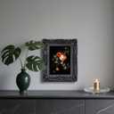 Black 6X8 Vintage Picture Frame, Gothic Ornate Antique Style with Real Glass, 6 X 8 Photo Frame for Wall or Tabletop, Home Decor