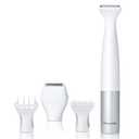 Panasonic Bikini Trimmer and Shaver for Women with 4 Attachments for Gentle Grooming in Sensitive Areas, Wet/Dry, Battery-Operated  ES-WV60-S (White / Silver)