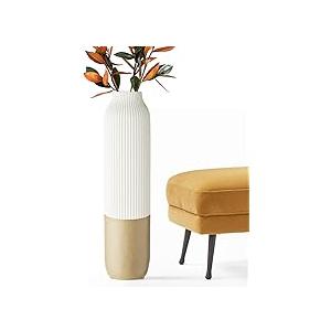 Tall Floor Vase, 23.6 inches (60cm) Tall Vases Sturdy, Luxury, Textured for Decorative Branches Dried Flowers, Floor Vase for Rustic, Living Room, Shelf Decor,