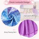 Idgreatim Girls Gymnastic Leotard Ballet Dance Dress Outfit with Removable Skirt Hair Scrunchie Combo 4-11 Years (Purple Pink)