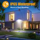 200W Solar Street Light Waterproof, 16ft Wire 20000LM LED Security Flood Lights Outdoor, Automatic Dusk to Dawn Solar Lights Outdoor for Outside Garden Yard Path Parking Lot (Black)