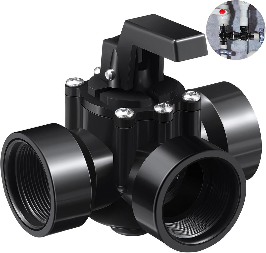 Tandefio 3 Way Swimming Pool Diverter Valve Replacement Black Positive Seal Pool Valve for Pools and Spas(1.5 Inches) Tandefio 3 Way Swimming Pool Diverter Valve Replacement Black Positive Seal Pool Valve for Pools and Spas(1.5 Inches)